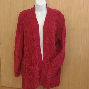 Red LS Open Cardigan/Floater SZ XL By Alfred Dunner